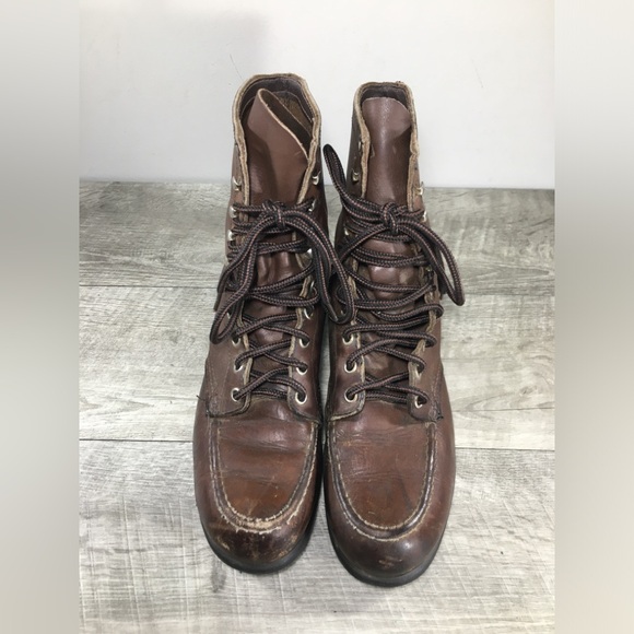 Vintage Red Wing Shoes Leather Combat Punk Goth Grunge Hipster Womens Boots Sz 8 - Picture 4 of 12